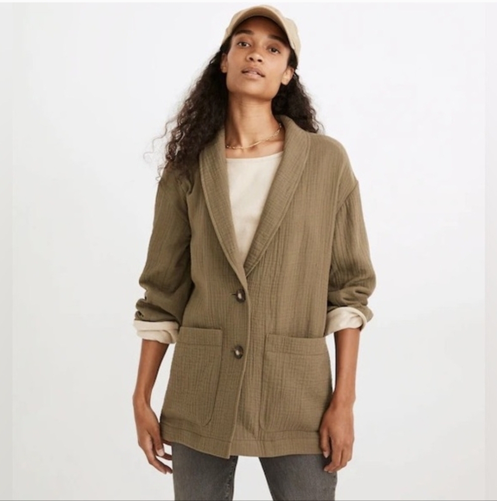 Madewell Cotton Green Blazer